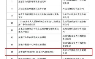 宝兰德某省烟草商业系统IT监控与管理系统入选ITSS优秀应用案例